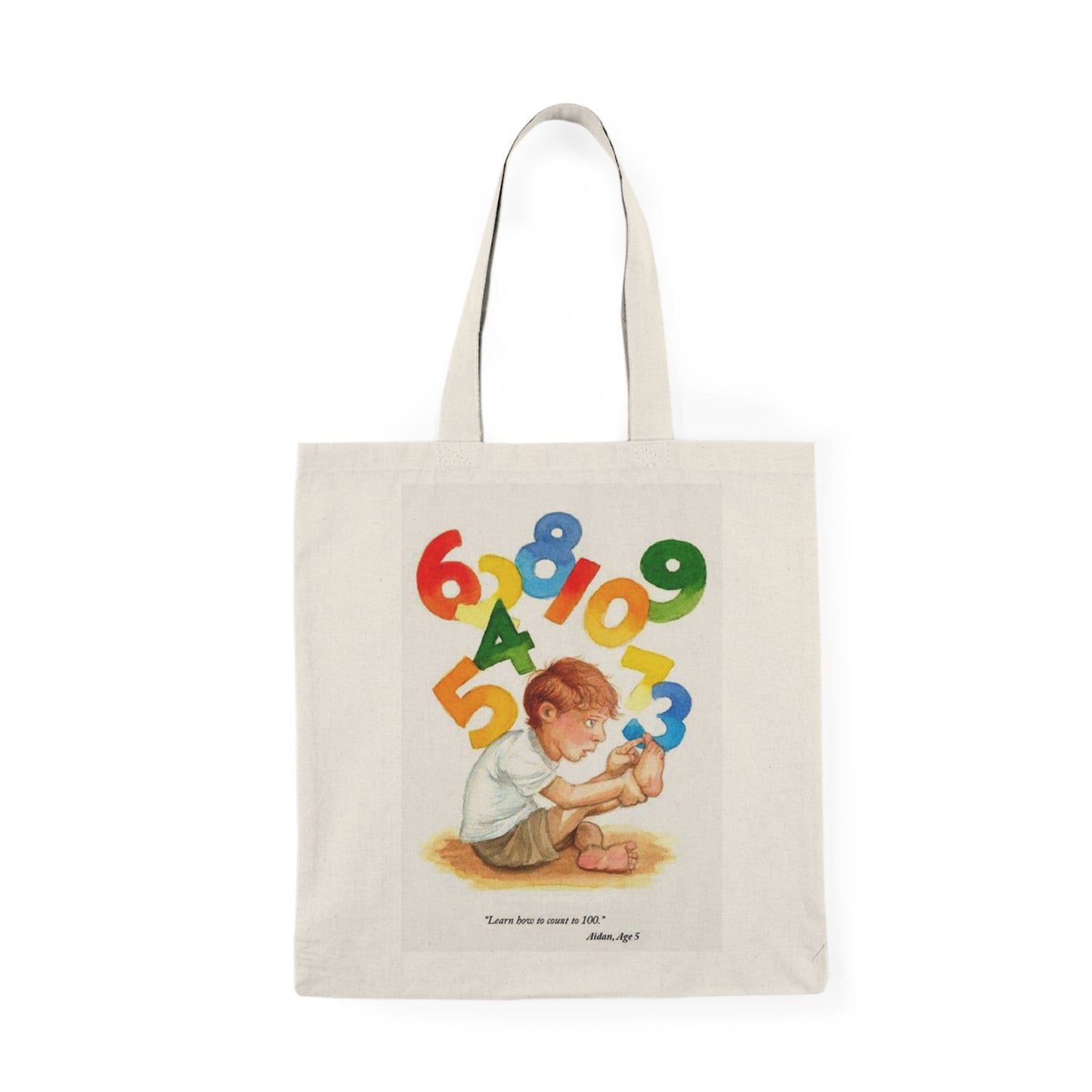 Learn to Count to 100 Natural Tote Bag