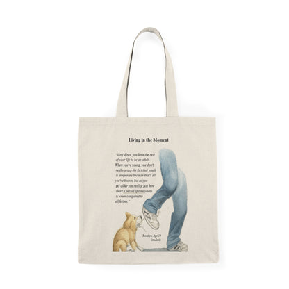 Living in The Moment Natural Tote Bag