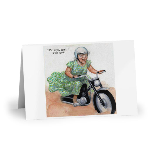 Greeting Cards -  Free Wheeling Granny Design - 10-Pack
