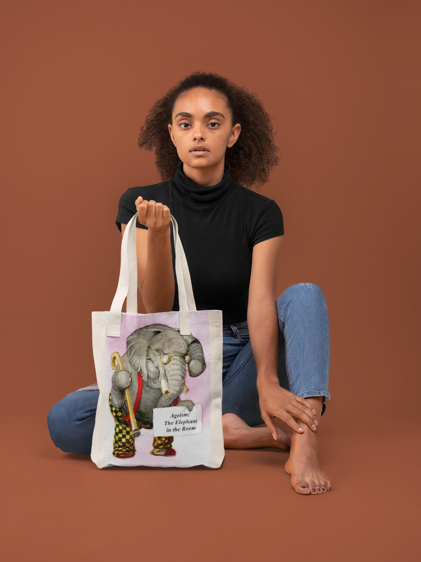 The Elephant in The Room Natural Tote Bag